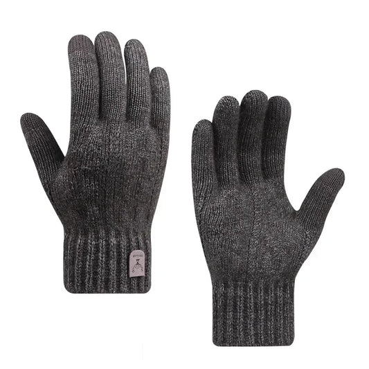 Herren Winterhandschuhe – Warme Strickhandschuhe mit Fleece-Futter | Touchscreen Vollfinger Handschuhe für Kaltes Wetter Kaufschwan®