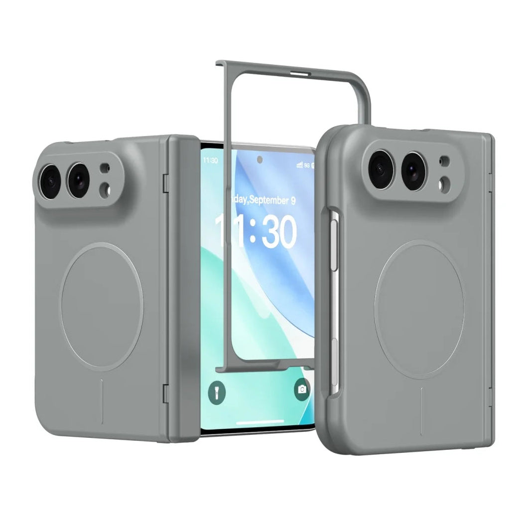 Luxuriöse Magnetische Schutzhülle mit Weicher Haptik für iPhone Duo 18 Fold – MagSafe-Kompatible Hartschale mit Glasfolie und Scharnierschutz Kaufschwan®