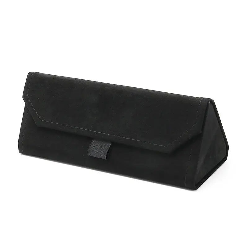 Samt Dreieck Faltbares Brillenetui – Elegantes Hartschalen Etui für Sonnenbrillen und Lesebrillen Kaufschwan® Schwarz