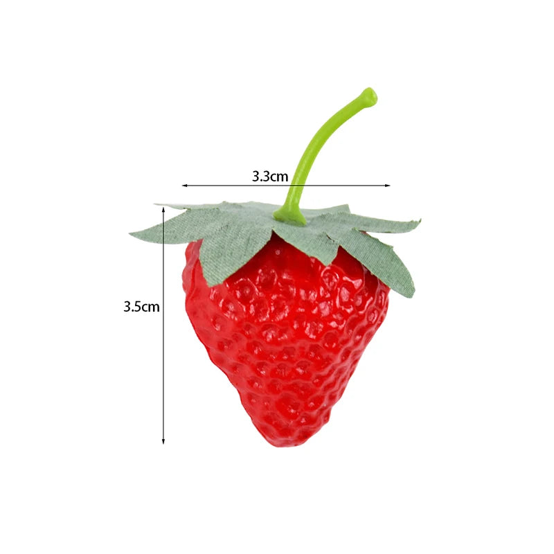 20 Stück Künstliche Erdbeeren – Plastik Simulationsfrüchte für Küche, Tisch, Weihnachten & Party Dekoration Kaufschwan®