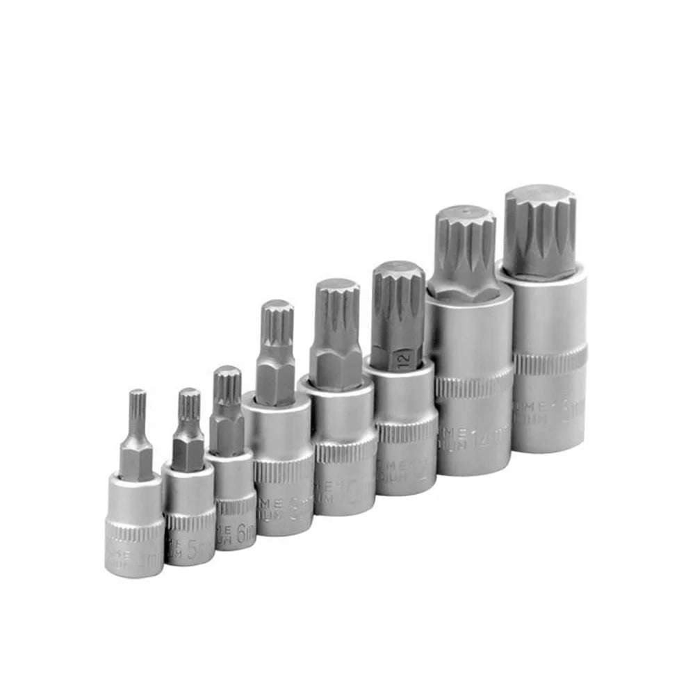 10-teiliges 1/2" Antrieb Multi-Zahn Steckschlüssel Set M4-M18 Innensechskant Ratschen Kit