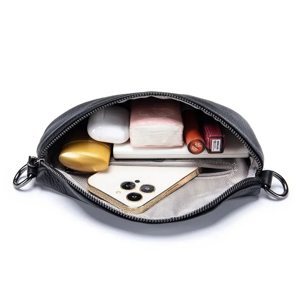 Echtleder Kleine Brusttasche für Damen – First-Layer Rindsleder Handy Tasche, Schulter- & Crossbody Handtasche Kaufschwan®