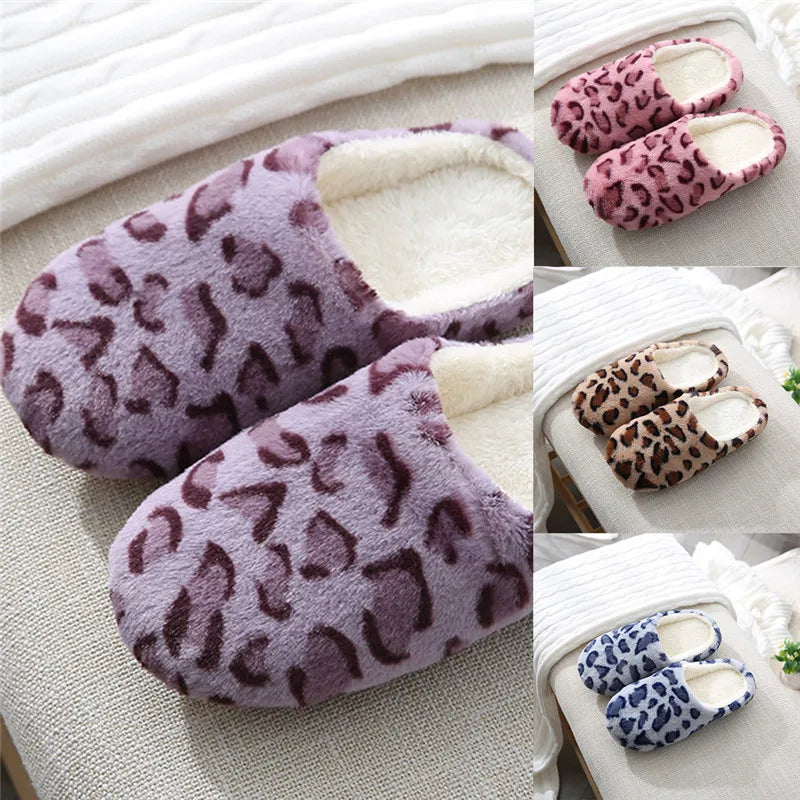 Leopardenmuster Winter-Hausschuhe | Indoor-Schuhe für Damen & Herren | Warme Fell-Slides | Rutschfeste Paare-Hausschuhe Kaufschwan®