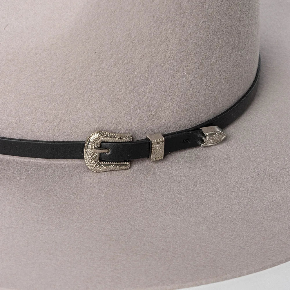 Herbst & Winter Unisex Woll-Fedora Hut – Vintage Jazzhut mit Krone & Schwarzem Lederband, Stylischer Hut mit Breiter Krempe Kaufschwan®