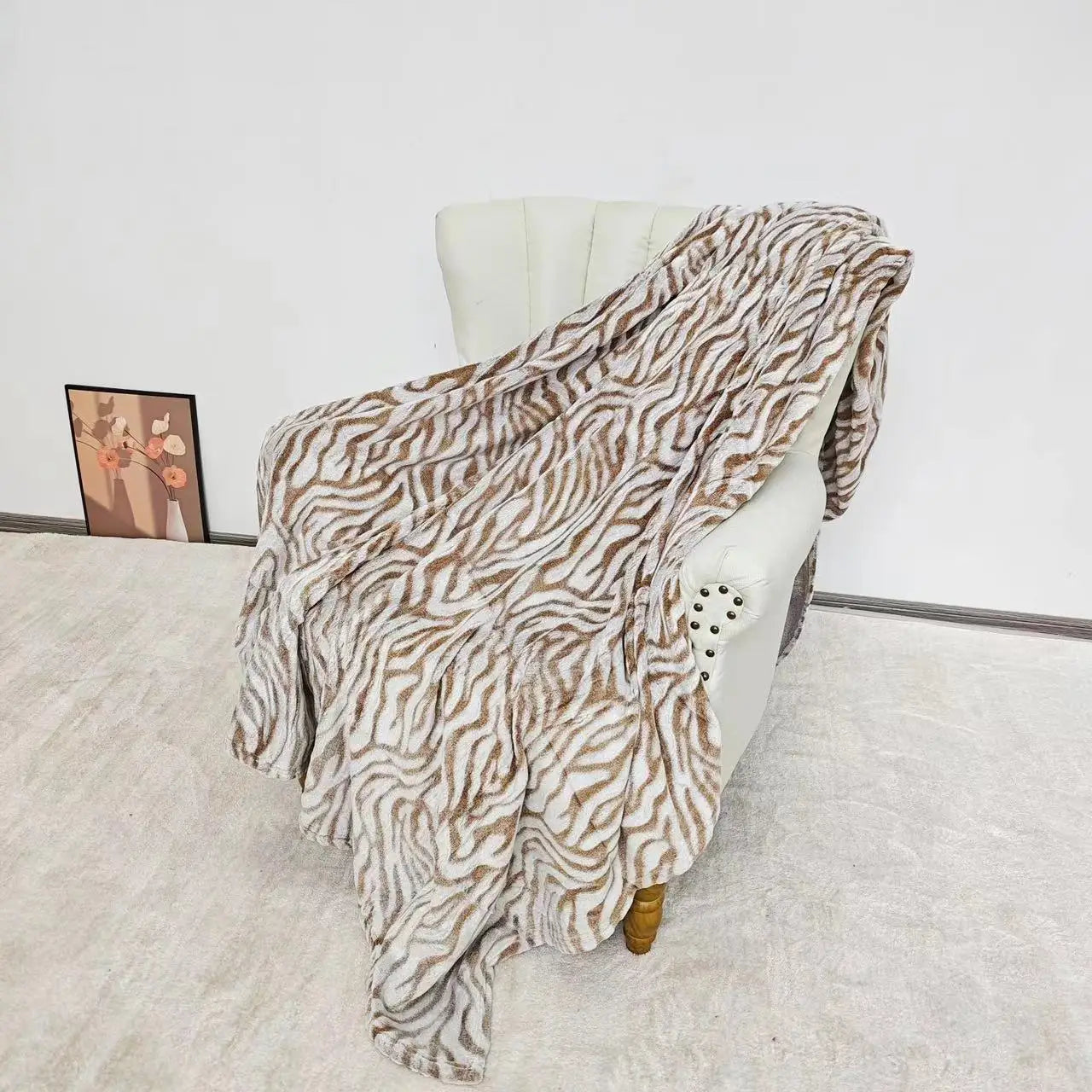3D Zebra Flanell Fleece Zwillingsdecke – Leicht, superweich & gemütlich mit Gepardenmuster für Couch, Sofa & Bett Kaufschwan®