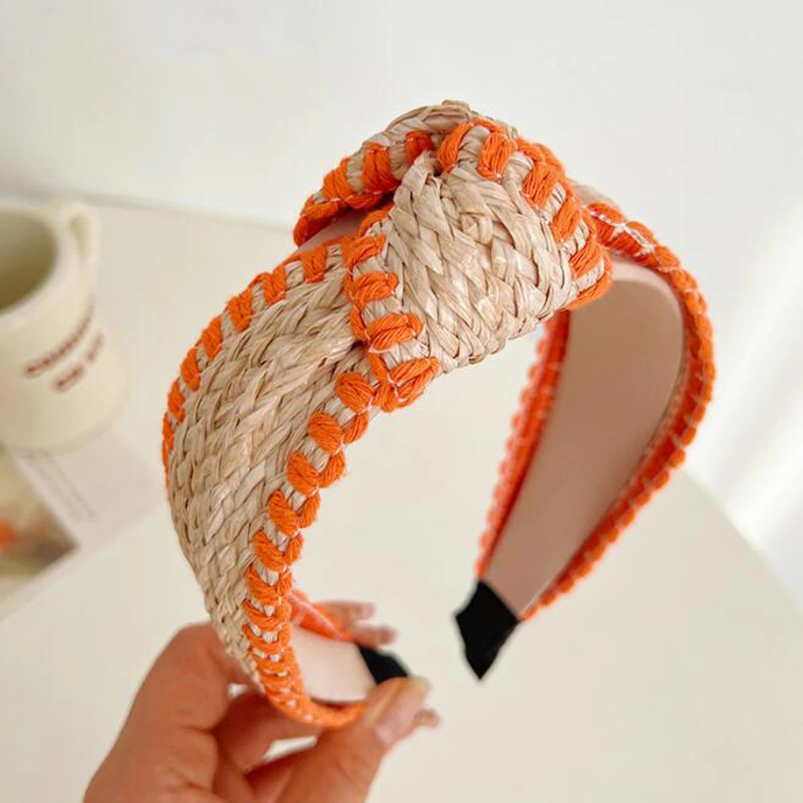 Strohgeflochtener Haarreif – Modischer Sommer-Turban-Haarreifen für Damen | Leichtes Haaraccessoire für Erwachsene Kaufschwan®