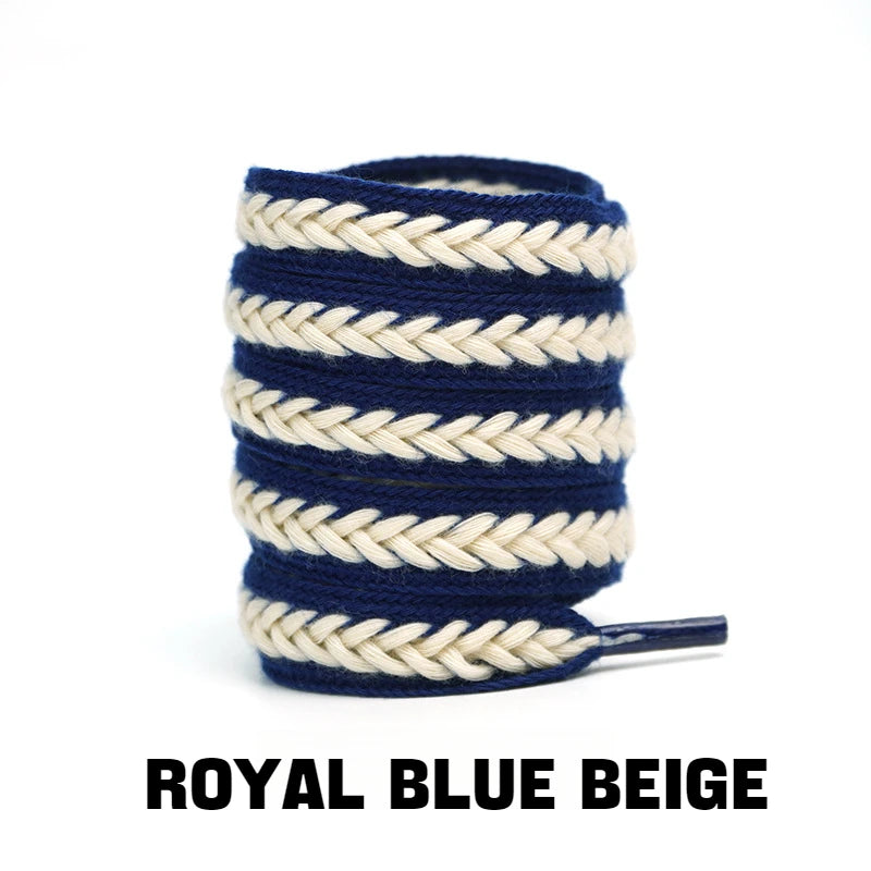 Flache Baumwoll-Schnürsenkel – 1,5cm Breite Premium Laces für Sneaker & Freizeitschuhe | 100/120/140/160cm Seil-Design, 1 Paar