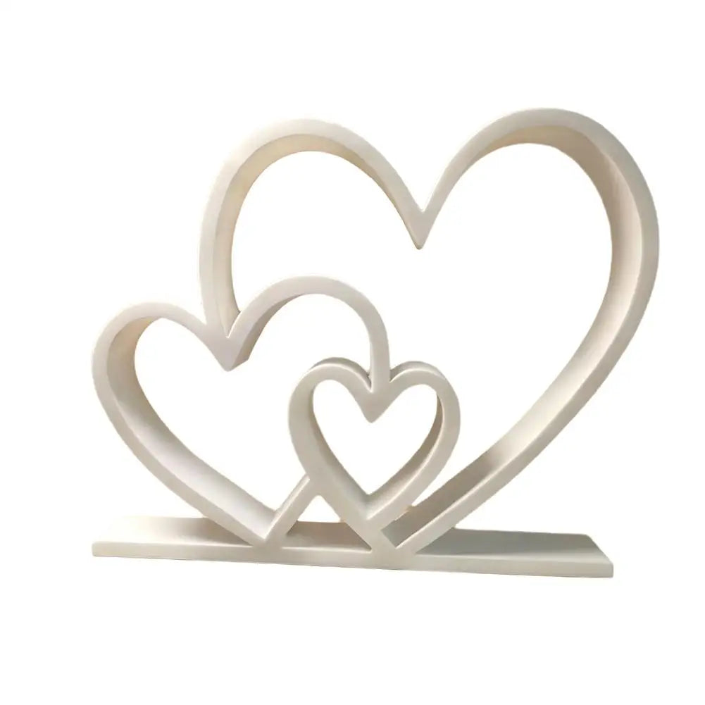 Herz Skulptur Valentinstag Geschenk – Schwarz Weiß Moderne Minimalistische Liebesdekoration für Regal und Tisch
