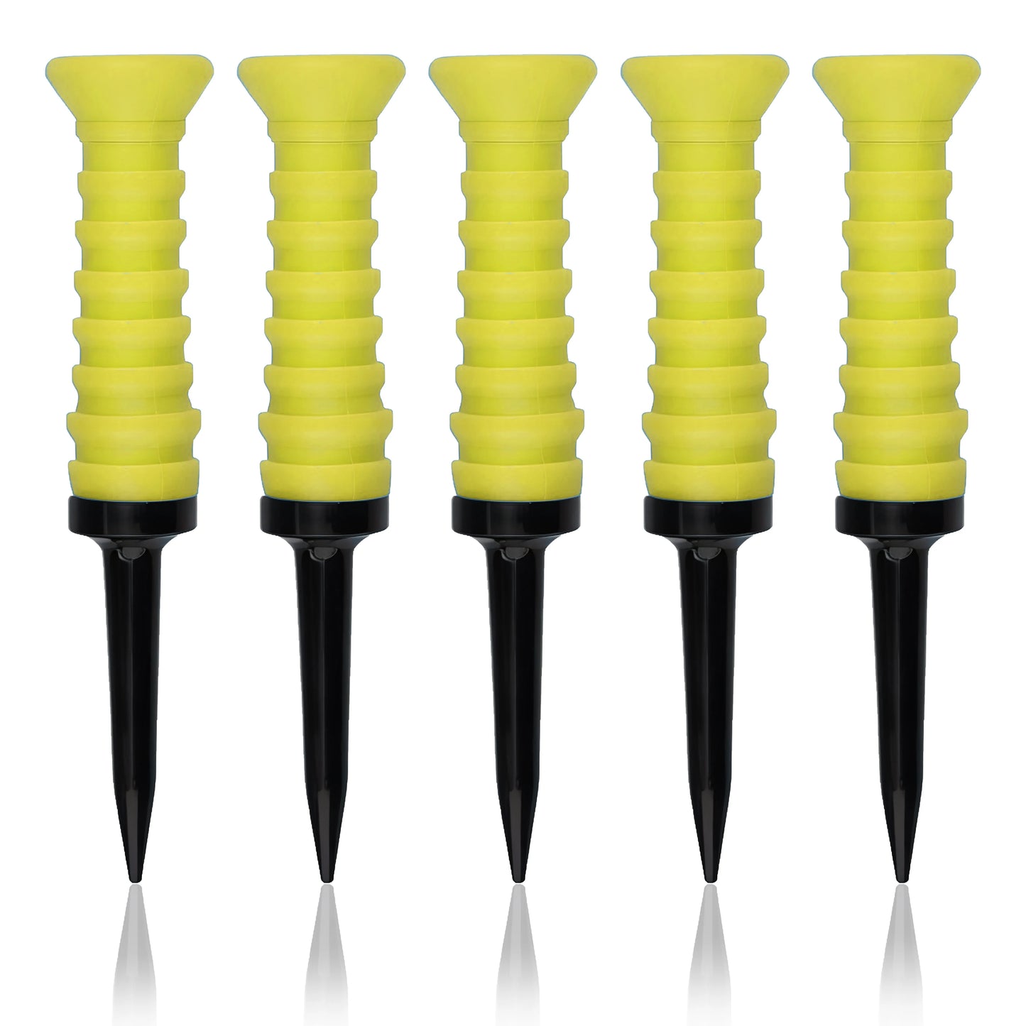 5 Stück 360° Flexible Gummigolf-Tees – 83mm (3,27 Zoll) | Langlebige, Reibungsarme Bunte Tees für Driving Range & Alltagsspieler Kaufschwan® Gelb