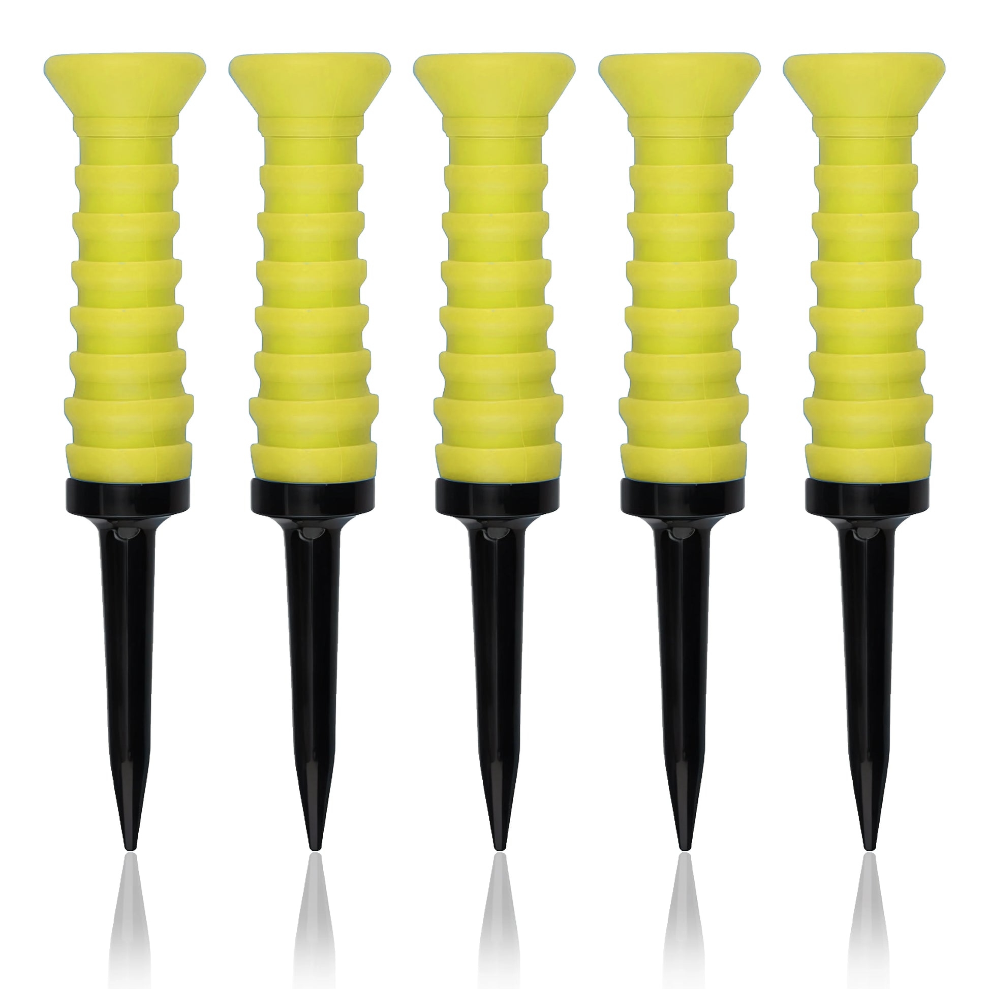 5 Stück 360° Flexible Gummigolf-Tees – 83mm (3,27 Zoll) | Langlebige, Reibungsarme Bunte Tees für Driving Range & Alltagsspieler Kaufschwan® Gelb