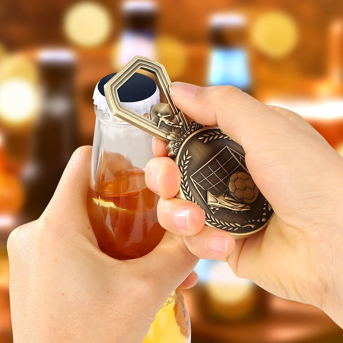 Fußball Medaillen Flaschenöffner – Bronze/Grau/Gold Geschenk für Männer Kaufschwan®