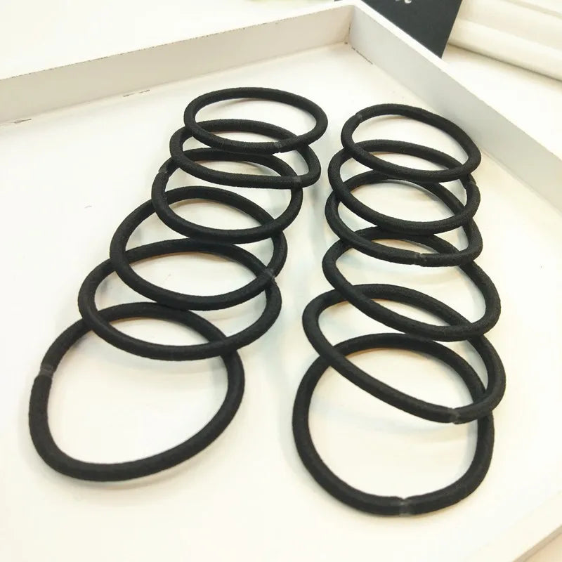 10/50 Stück 4mm Haarschonende Elastische Haargummis | Mixfarben & Schwarz Pferdeschwanzhalter für Damen, Herren, Mädchen & Jungen | Großpackung Kaufschwan®