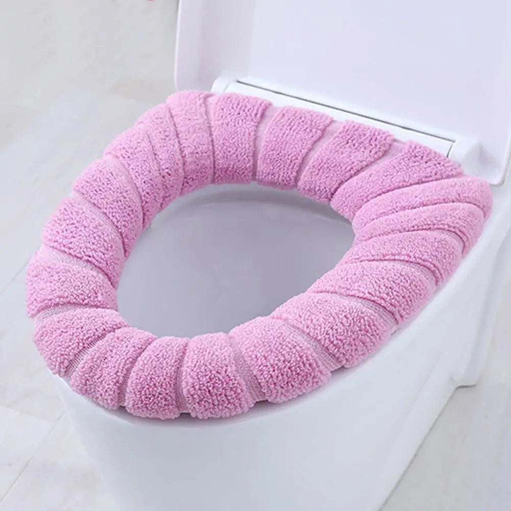 Warme WC-Sitzauflage – Strick-Toilettensitzbezug für Winter | Weiche O-förmige Waschbare Toilettenauflage in Einfarbigem Design (1 Stück) Kaufschwan®