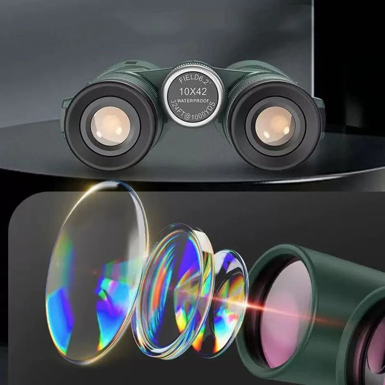 Professionelles 10x42 HD Hochleistungsfernglas – Lila Beschichtetes High-Definition Teleskop mit BAK-4 Linse für Outdoor & Safari Kaufschwan®