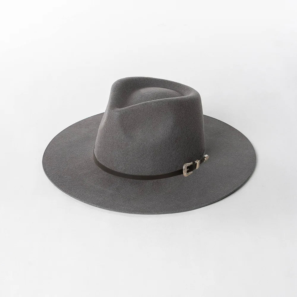 Herbst & Winter Unisex Woll-Fedora Hut – Vintage Jazzhut mit Krone & Schwarzem Lederband, Stylischer Hut mit Breiter Krempe