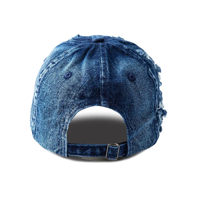 Baseballkappe aus Gewaschenem Denim | Vintage Snapback Kappe für Damen & Herren | Atmungsaktive Verstellbare Sonnenkappe für Frühling & Sommer Kaufschwan®