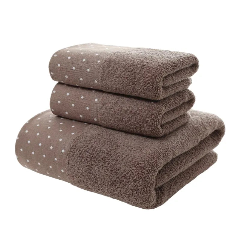 Cremefarbenes 3-teiliges Badetuch Set – 1 Großes Baumwoll Badetuch + 2 Handtücher | Weich, Flauschig & Saugfähig in Hotelqualität Kaufschwan® Dunkelbraun 3er-Set