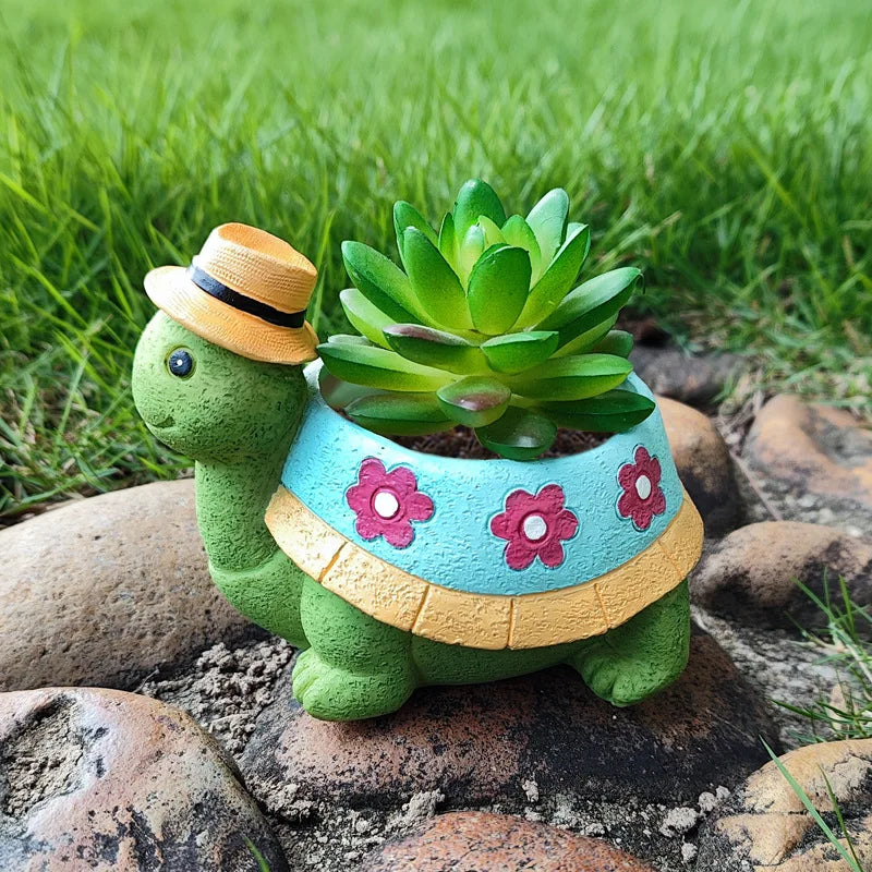 Cartoon Tier Sukkulenten Blumentopf – Niedlicher Schildkröten Pflanztopf | Desktop Wohndeko Ornament Garten Pflanzgefäß Kaufschwan®