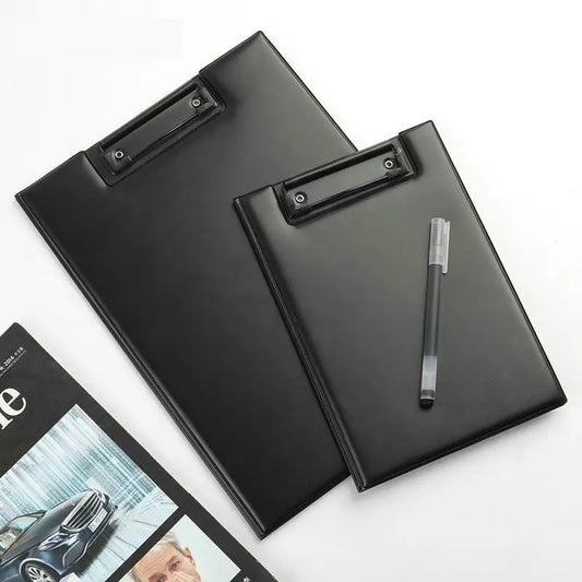 PU Leder Klemmbrett A4 Konferenzmappe – Hochwertiges Padfolio Schreibunterlage | Faltbares A5 Klemmbrett mit Stauraum Kaufschwan®