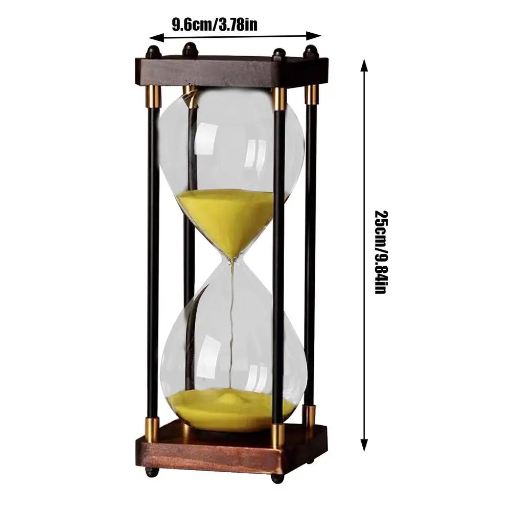 Retro Sanduhr aus Glas – 60 Minuten Borosilikat Timer für Schreibtisch Dekor, Spiele & Unterricht