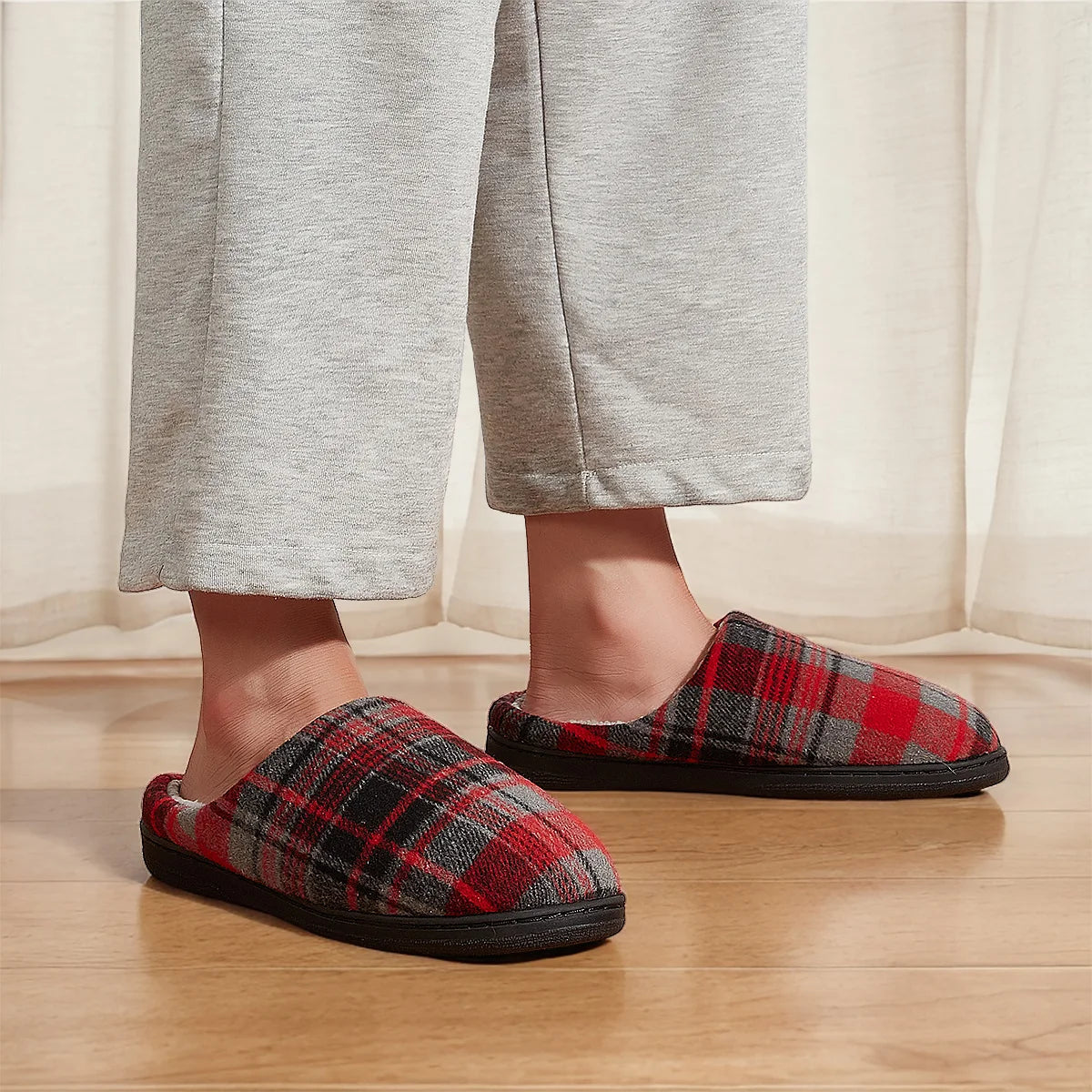 Herren Plüsch Hausschuhe | Bequeme Memory Foam Schuhe | Winter Warm & Weich Schlafzimmer Hausschuhe Kaufschwan®