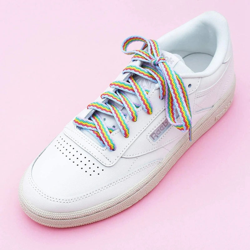 Regenbogen Farbverlauf Schnürsenkel – Bunte Flache Laces für Sneaker & Leinenschuhe | Modisches Accessoire für Low-Cut & High-Tops Kaufschwan®