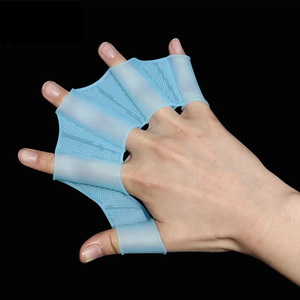 Silikon Schwimmflossen & Handschuhe | Schwimmtrainings-Ausrüstung für Herren, Damen & Kinder | Pool Sport Profi Finger-Paddel Kaufschwan®