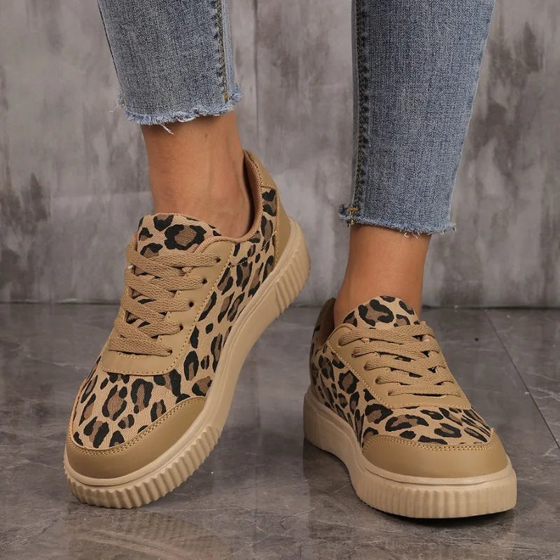Frühling Damen Sneaker mit Leopardenmuster – Retro Chunky Casual Schuhe | Bequemes Flach-Design & Vielseitige Mode Kaufschwan®