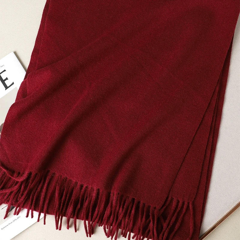Bunte Winter Schals für Damen | Langer Kaschmir-Optik Wärmeschal | Einfarbig Hijab, Umschlagtuch & Pashmina Kopftuch Kaufschwan®