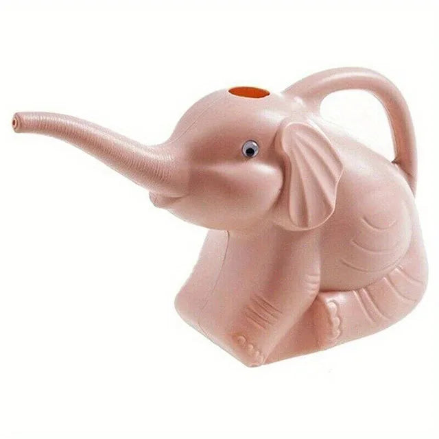 Cartoon Elephant Design Gardening Watering Can Ergonomic Handle Lightweight Plastic Pot for Flower Potted Plant Irrigation Care Kaufschwan® Rosa