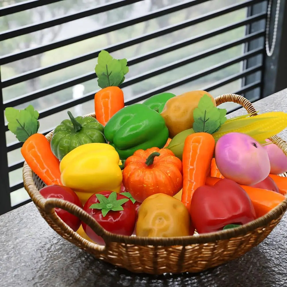 13 Stück Künstliches Gemüse Set – Realistische Plastik Gemüse Dekoration für Küche, Zuhause & Weihnachten Kaufschwan®