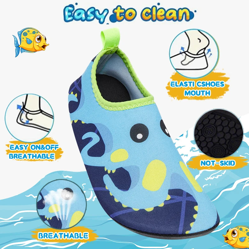 Kinder Schnelltrocknende Wasserschuhe – Leichte Barfuß Badesocken & Aqua Schuhe für Jungen & Mädchen Kaufschwan®