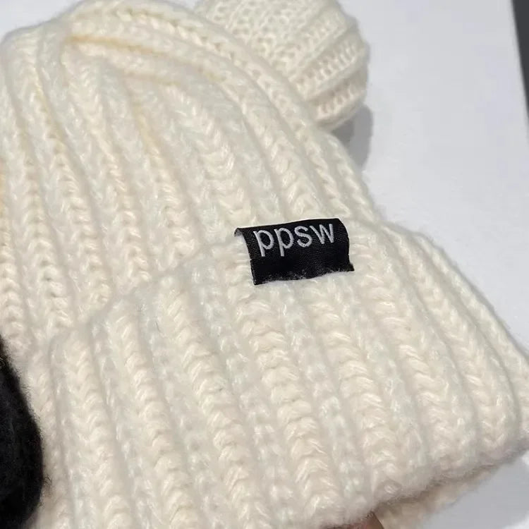 Süße Bärenohren Strickmütze – Dicke Plüsch Wintermütze für Damen & Mädchen | Niedliche Harajuku Gothic Korean Style Beanie Kaufschwan®
