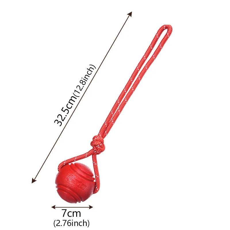 Hund Trainingsball mit Seil – Baumwoll Seilspielzeug zum Ziehen und Werfen Kaufschwan® Rot M