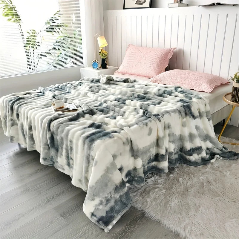 Luxuriöse Kunstkaninchenfell Decke – Weicher, dicker und warmer Überwurf für alle Jahreszeiten, vielseitig für Sofa, Schal, Reisen & Geschenk Kaufschwan® Grau/Grün 200x230cm