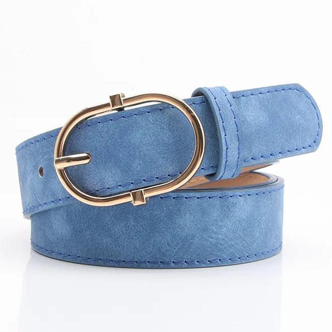 Damen Gürtel aus PU-Leder – 2,8×106 cm Schlichtes Nadelverschluss Design | Modischer Koreanischer Stil Taillengürtel für Jeans, Hosen & Kleider