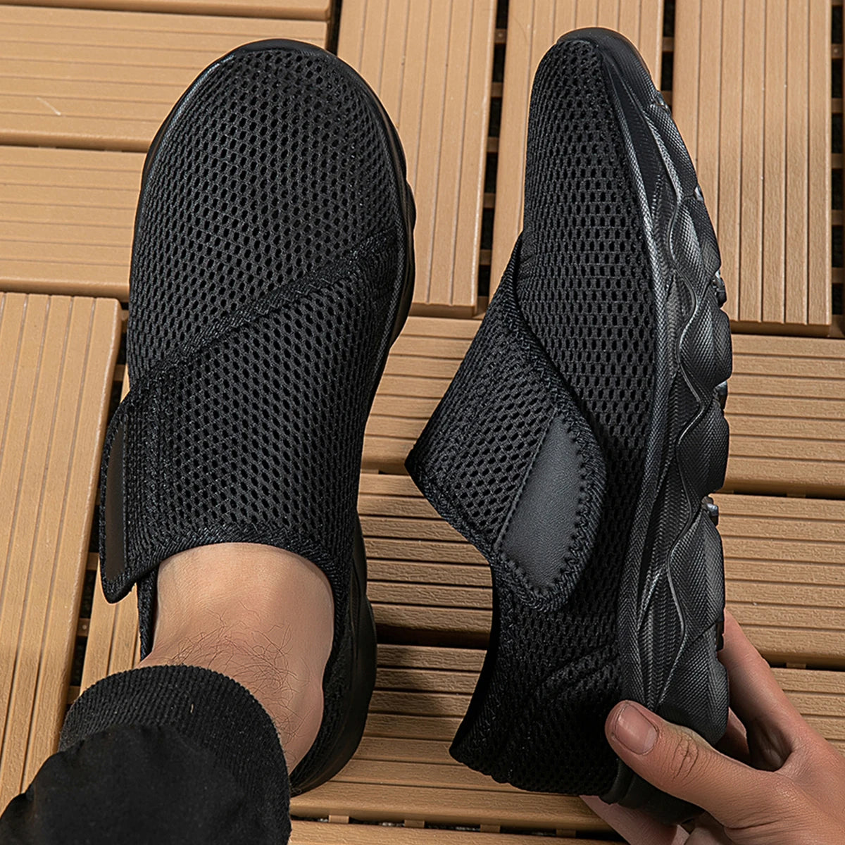 Unisex Weitgeschnittene Sneaker – Atmungsaktive Mesh Freizeitschuhe | Bequeme Flache Schuhe für Damen & Herren Kaufschwan®