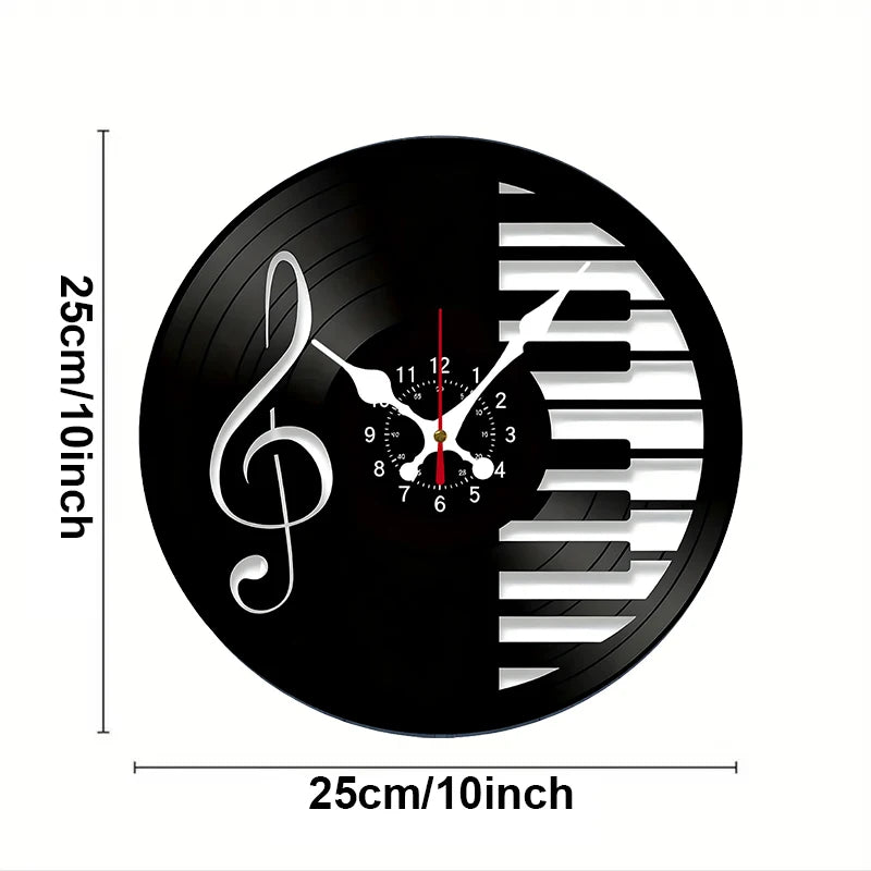 Musiknoten Holz Wanduhr – Leise Quarz Deko Uhr Kaufschwan® 10 Zoll