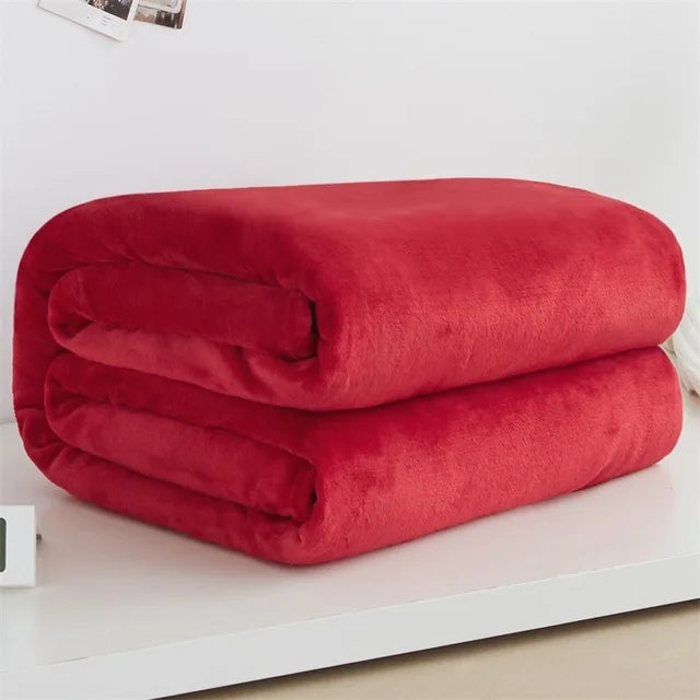 Korallfleece Flanell Decke – Weiche, warme und leichte Bettdecke, Sofabezug, Einfarbig Blau & Rosa Kariert Kunstpelz