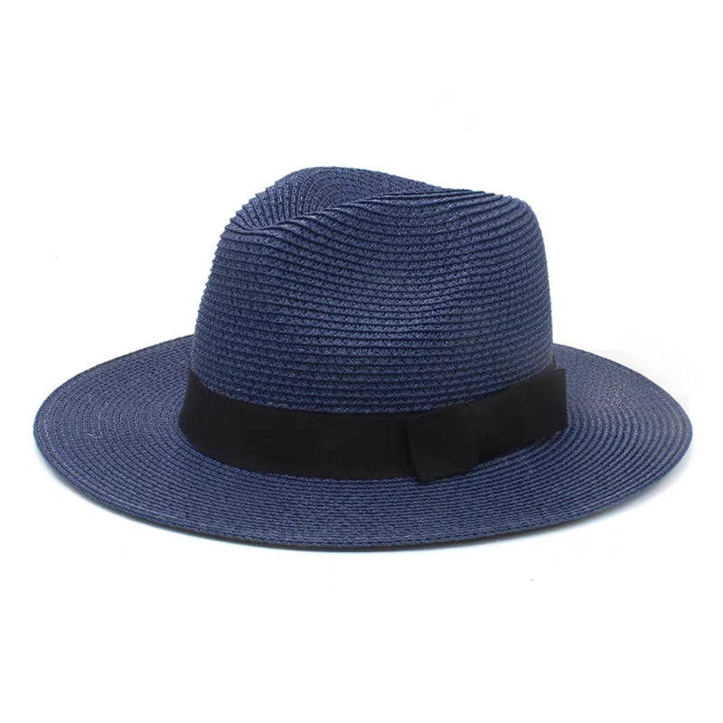 Großer Strohhut für Damen & Herren – Sommer Fedora mit breiter Krempe, Strand Sonnenhut mit UV-Schutz Kaufschwan®