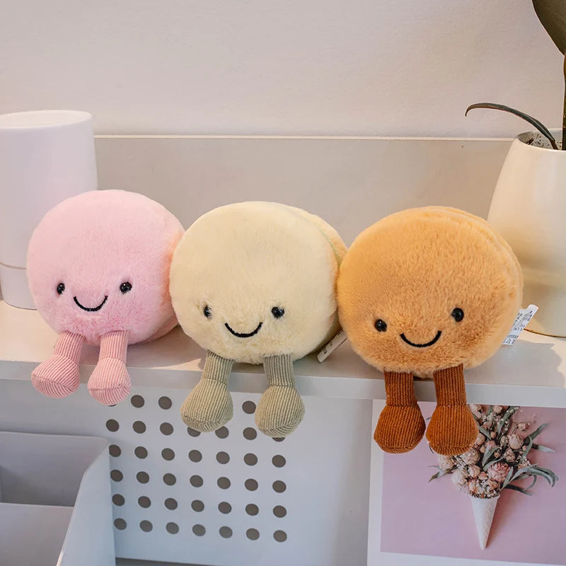 Weiches Macaron Plüschkissen | Niedlicher Dreifarbiger Gebäck-Akzent für Sofa, Bett, Büro | Rutschfest & Maschinenwaschbar Kaufschwan®
