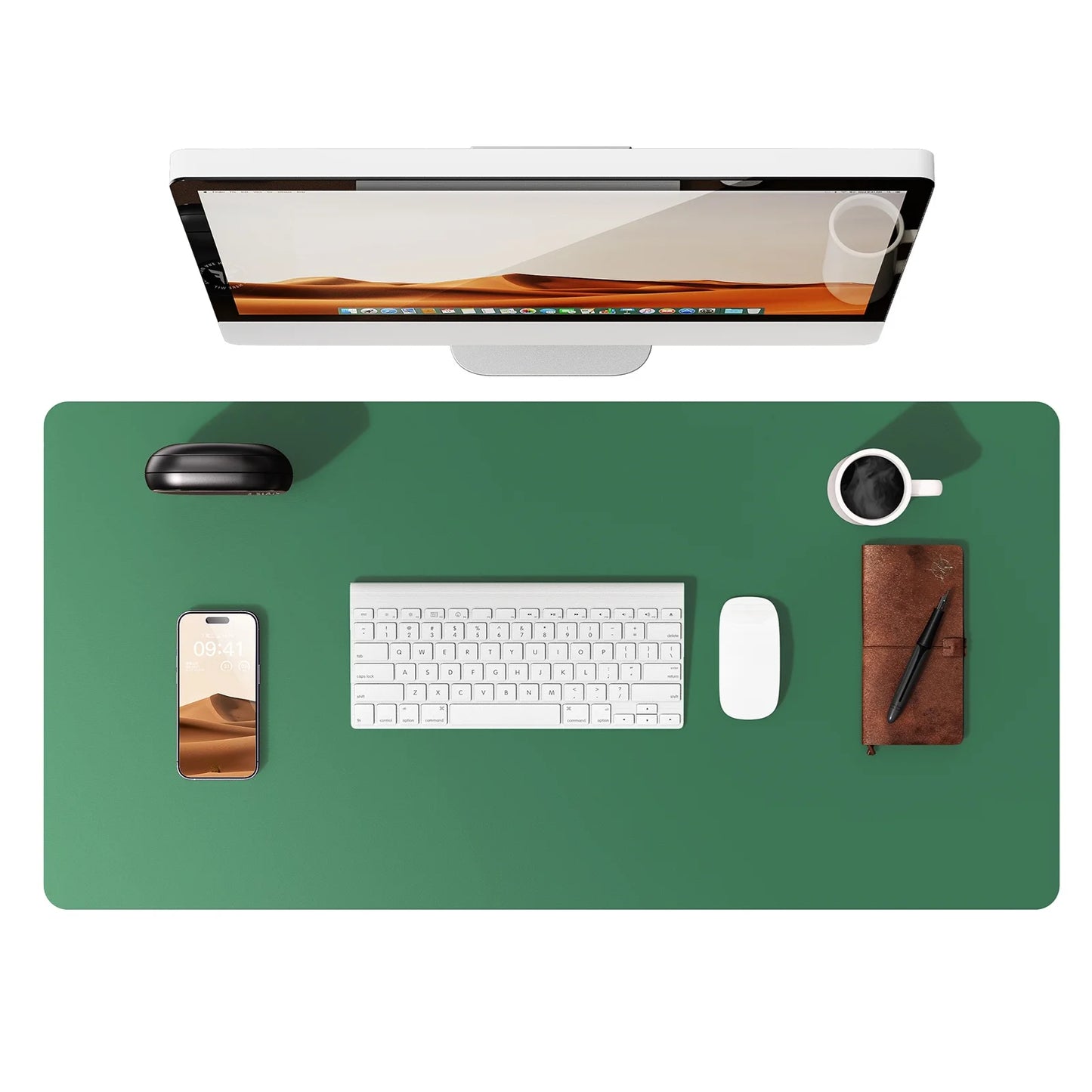 Große PU Leder Schreibtischunterlage – Rutschfeste Office Tischmatte und Laptop Schutzauflage