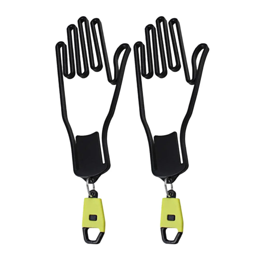 3-in-1 Golf Handschuhhalter – Tragbarer Kunststoff Trockner, Aufhänger & Former | Langlebiger Handschuhspanner & Displayständer Kaufschwan® Gelb – 2 Stück