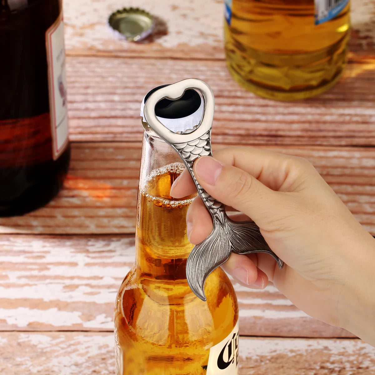 Fischschwanz Bierflaschenöffner aus Metall – Luxuriöser Korkenzieher für Angler Kaufschwan®