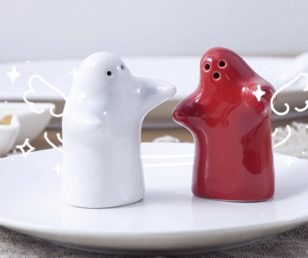 Keramik Geist Salz- & Pfefferstreuer – Lustiges Mini Set Umarmendes Paar | Kreative Küchen Dekoration & Hochzeitsgeschenk Kaufschwan®