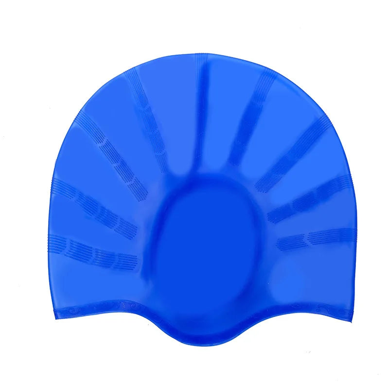 Wasserdichte Schwimmkappe aus Silikon – Hohe Elastizität | Unisex Schwimmhaube mit Ohrenschutz für Langes Haar