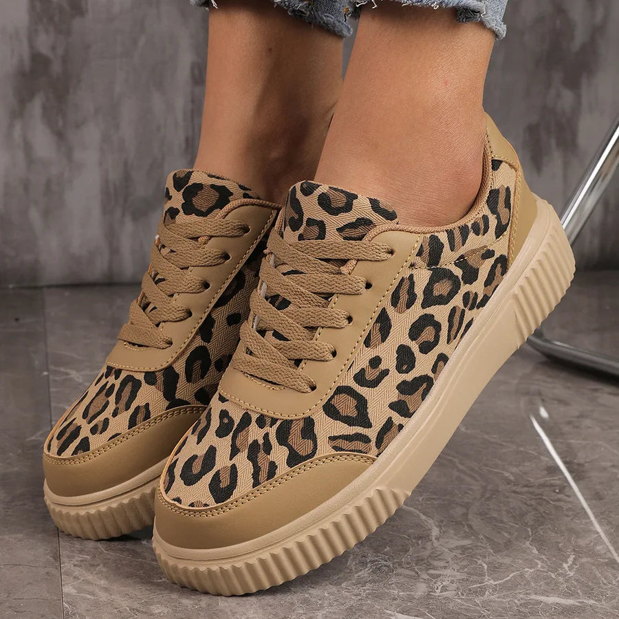 Frühling Damen Sneaker mit Leopardenmuster – Retro Chunky Casual Schuhe | Bequemes Flach-Design & Vielseitige Mode Kaufschwan®