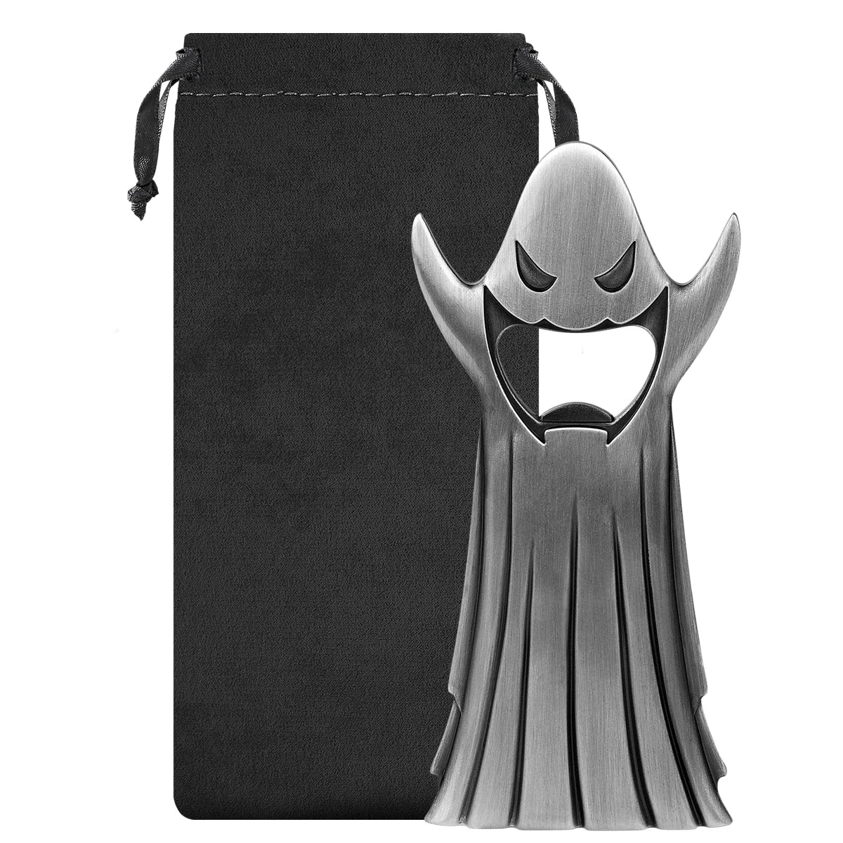 Geist Flaschenöffner – Halloween Metall Bar Werkzeug Geschenk Kaufschwan® Silber mit Tasche