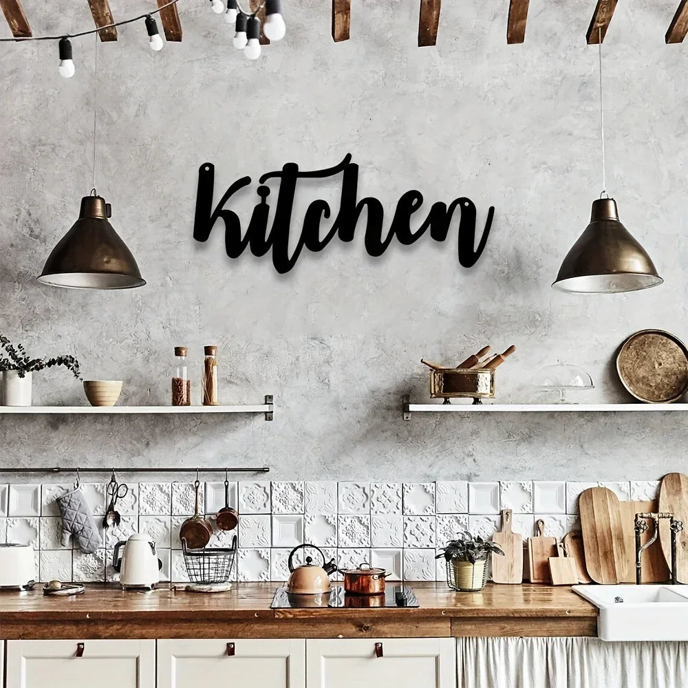 Küchen Schriftzug Metall Wanddeko – Retro Ästhetisches Hängeschild Kaufschwan®