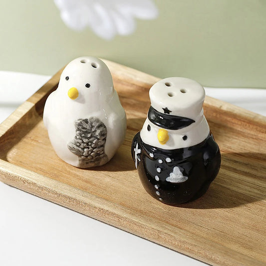 2er Set Keramik Pinguin Salz- & Pfefferstreuer – Tierische Cartoon Gewürzstreuer | Niedliche Tischdeko & Geschenkidee für Hochzeit & Party Kaufschwan® (2er Set)